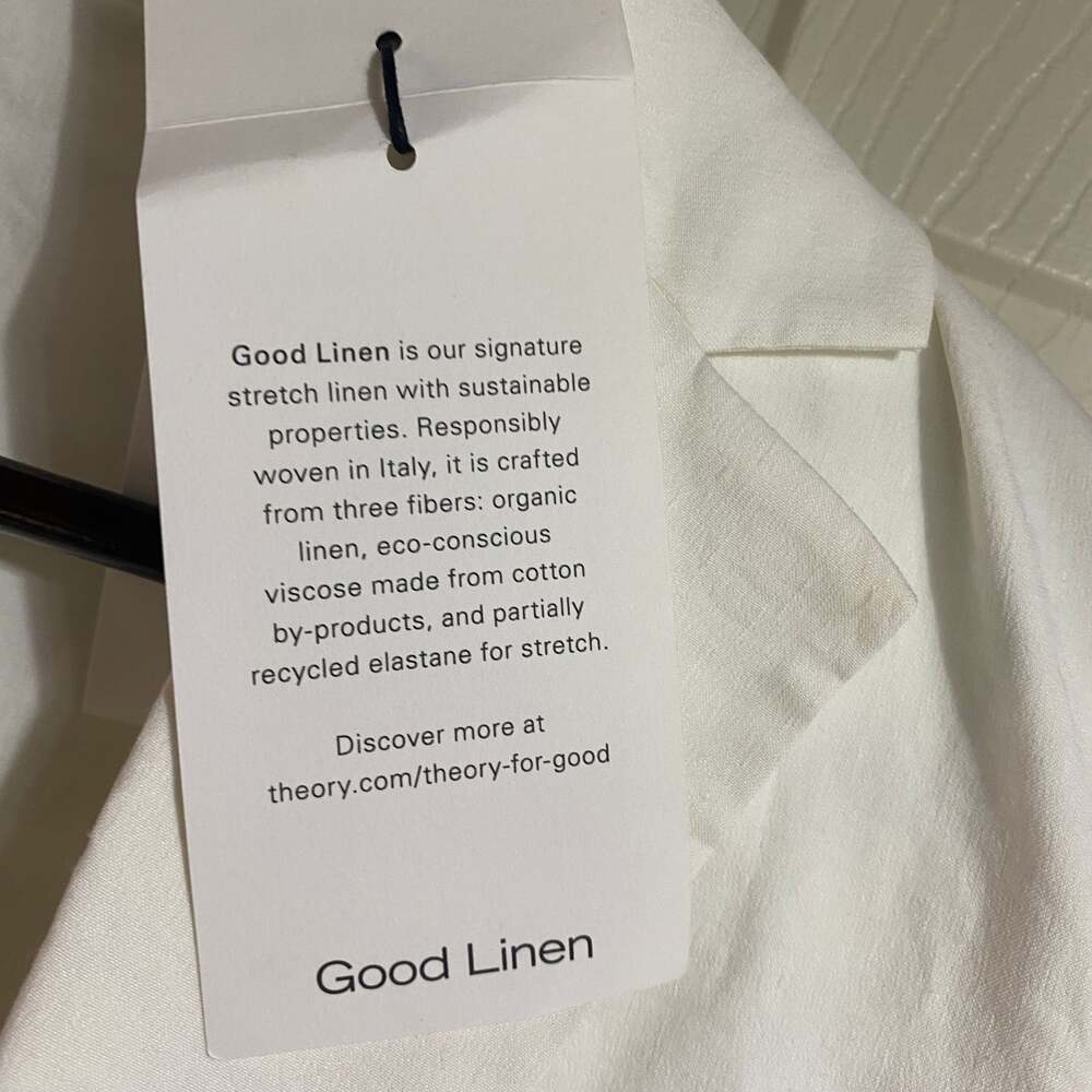 Theory Good Linen Eco Crunch OS PKT JKT U White Blazer
